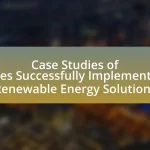 Case Studies of Cities Successfully Implementing Renewable Energy Solutions
