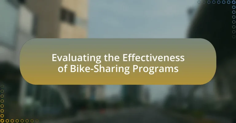 Evaluating the Effectiveness of Bike-Sharing Programs