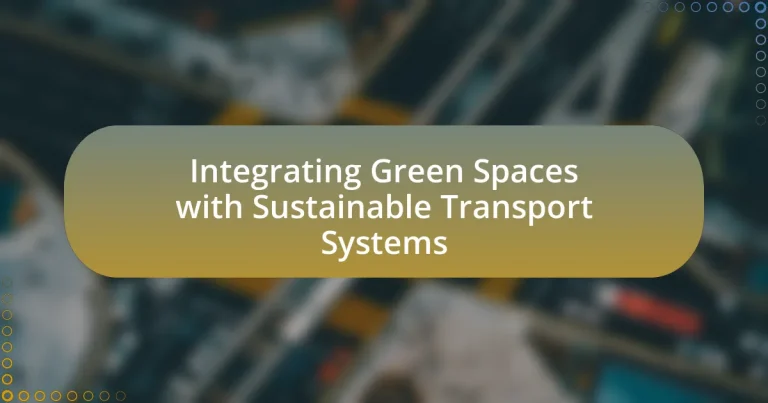 Integrating Green Spaces with Sustainable Transport Systems