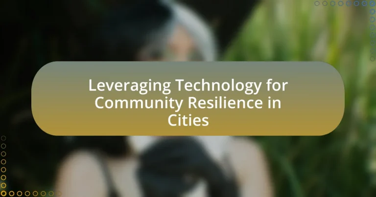 Leveraging Technology for Community Resilience in Cities