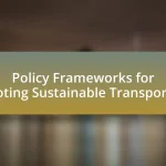 Policy Frameworks for Promoting Sustainable Transportation