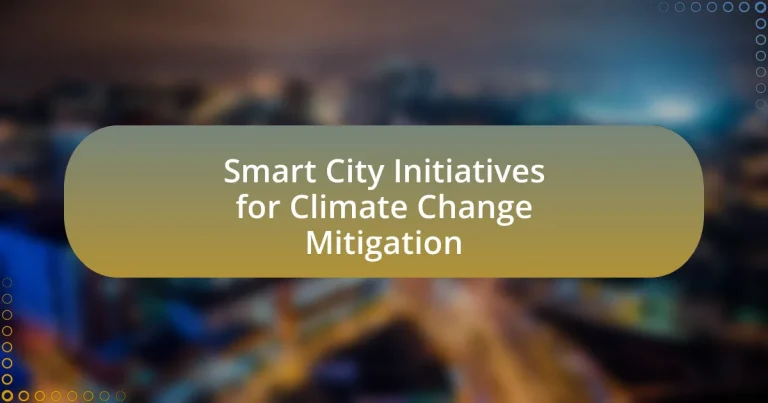 Smart City Initiatives for Climate Change Mitigation