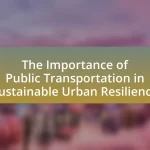 The Importance of Public Transportation in Sustainable Urban Resilience