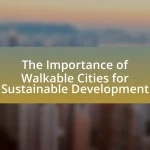 The Importance of Walkable Cities for Sustainable Development