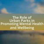 The Role of Urban Parks in Promoting Mental Health and Wellbeing