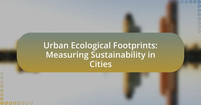 Urban Ecological Footprints: Measuring Sustainability in Cities