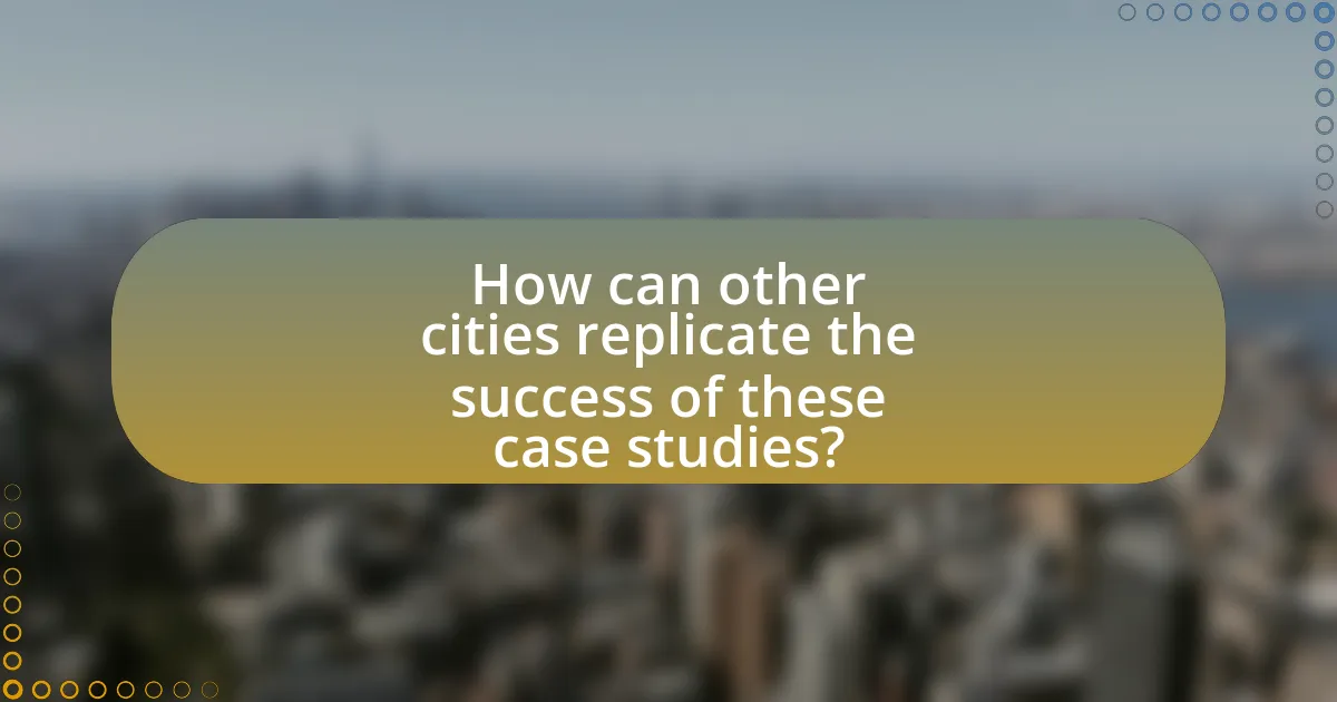 How can other cities replicate the success of these case studies?