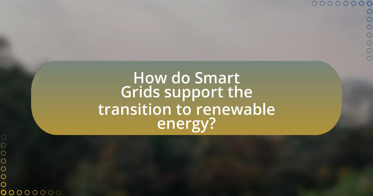 How do Smart Grids support the transition to renewable energy?