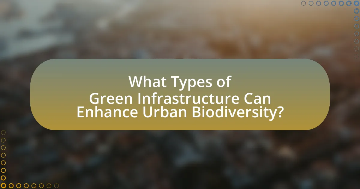 What Types of Green Infrastructure Can Enhance Urban Biodiversity?