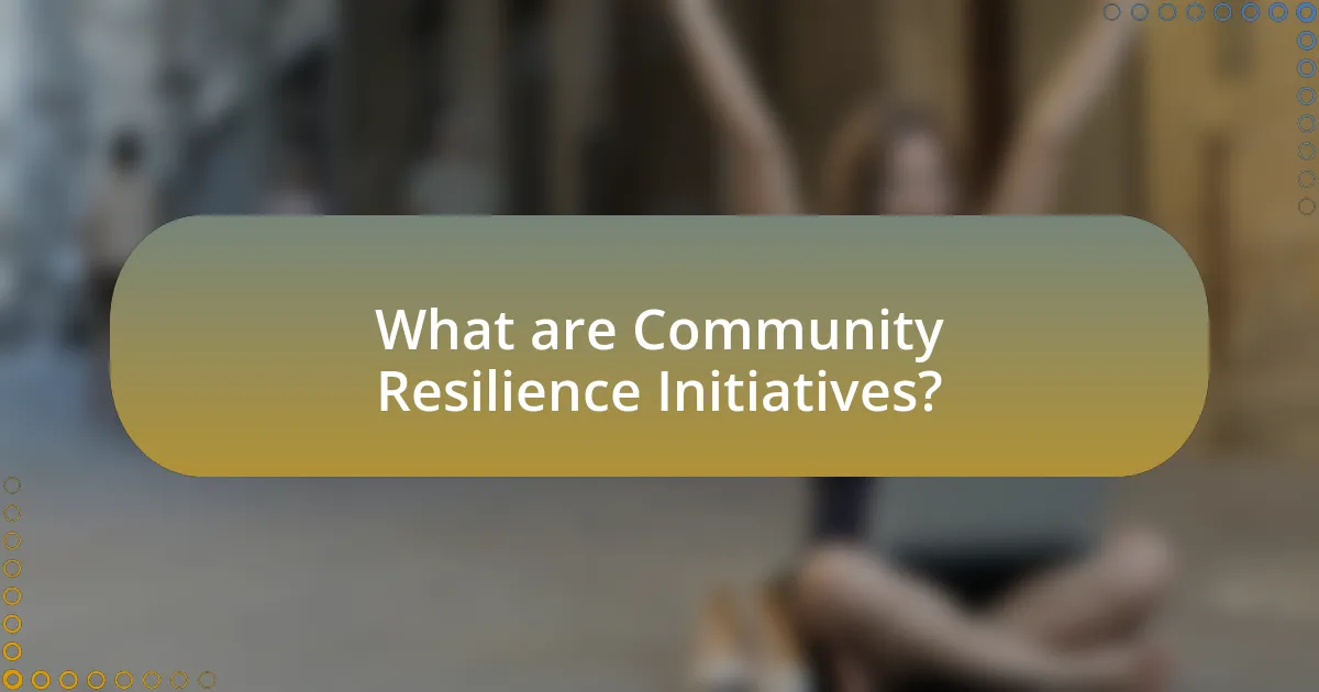 What are Community Resilience Initiatives?