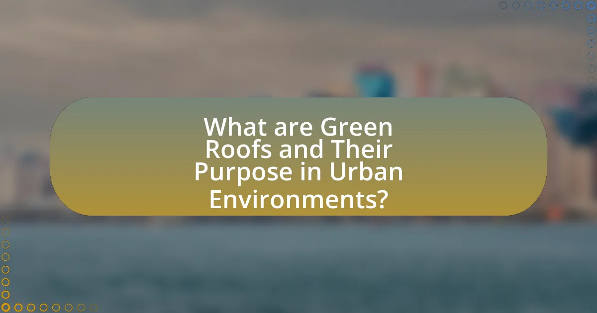 What are Green Roofs and Their Purpose in Urban Environments?