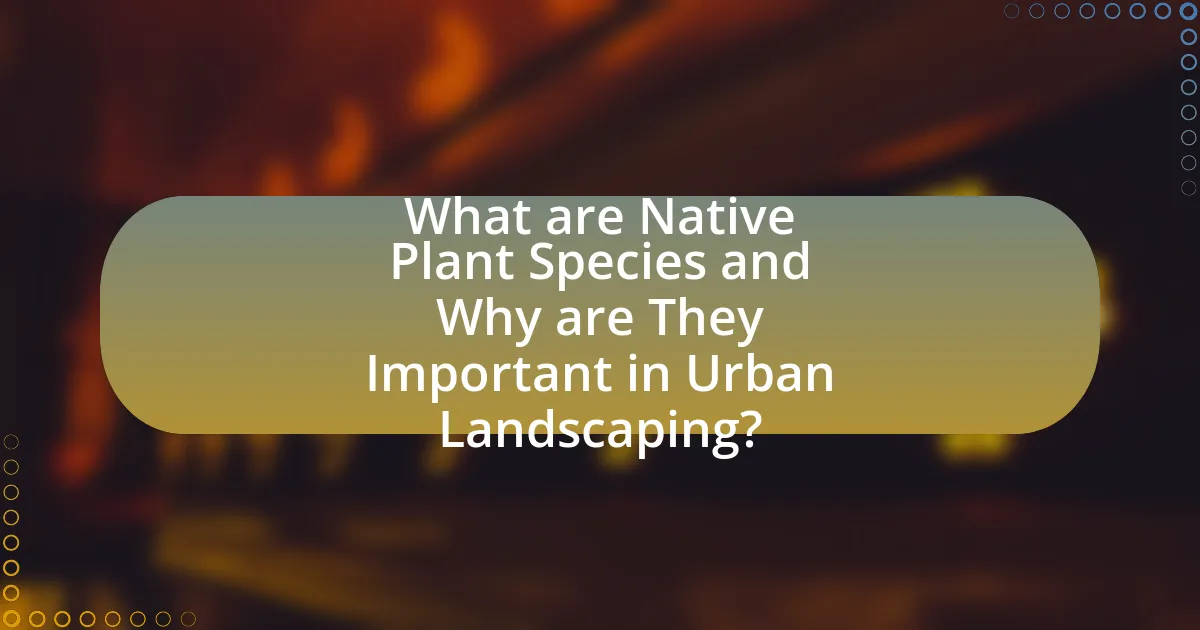 What are Native Plant Species and Why are They Important in Urban Landscaping?