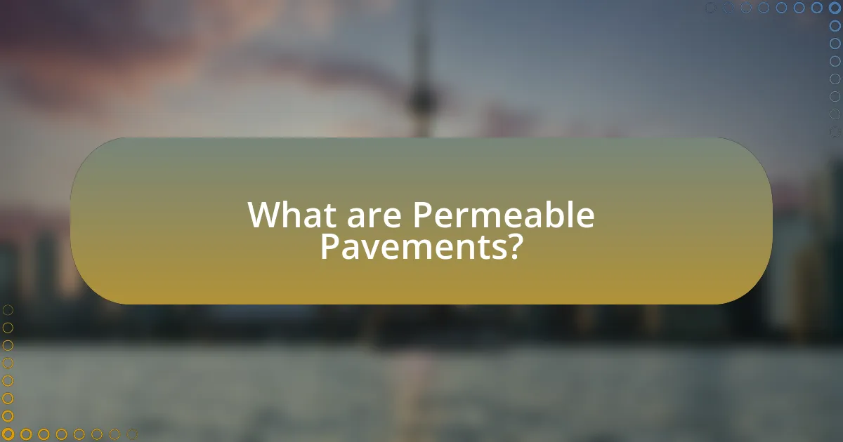 What are Permeable Pavements?