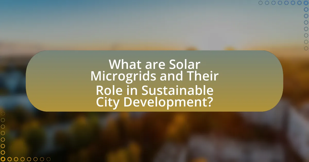 What are Solar Microgrids and Their Role in Sustainable City Development?