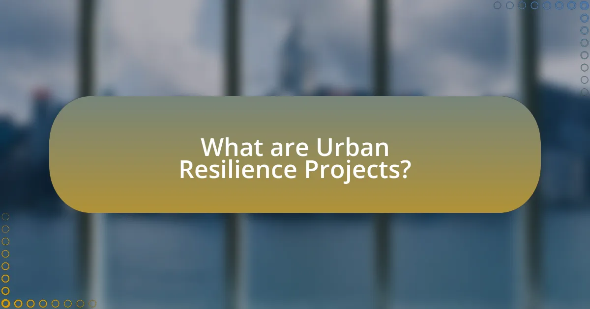 What are Urban Resilience Projects?
