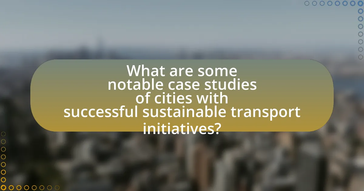 What are some notable case studies of cities with successful sustainable transport initiatives?