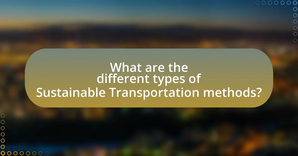 What are the different types of Sustainable Transportation methods?