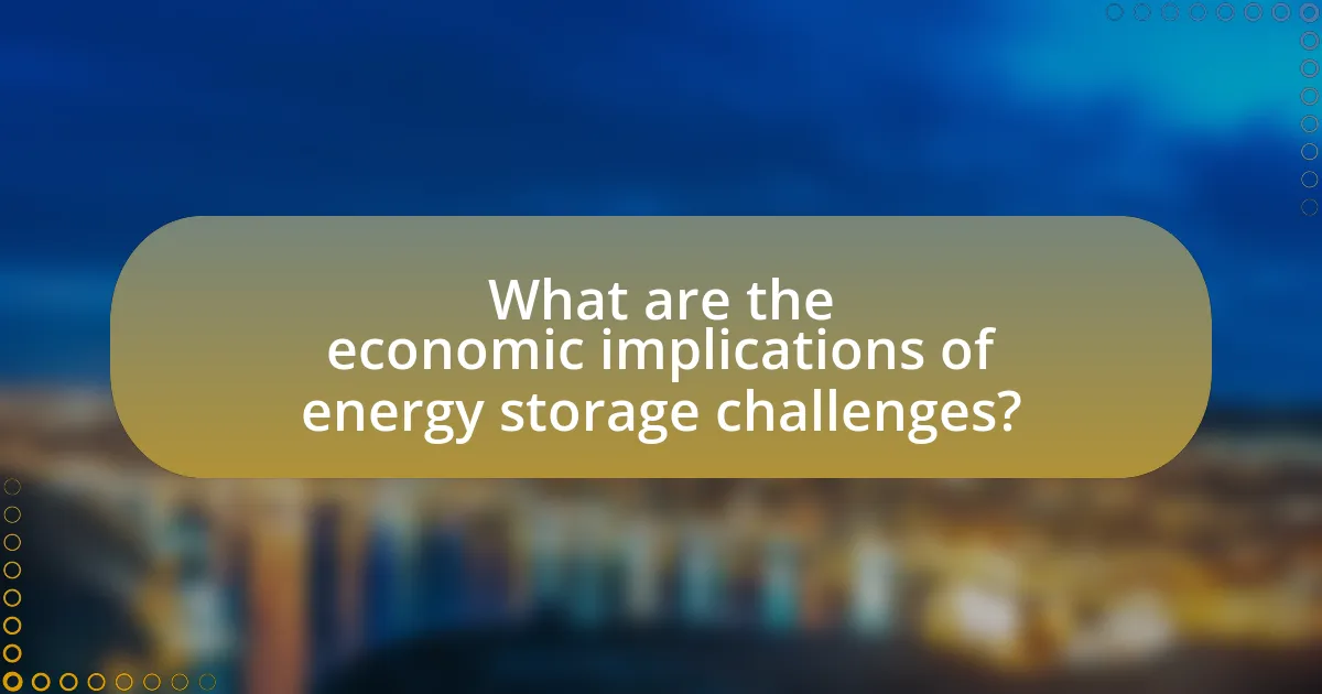 What are the economic implications of energy storage challenges?