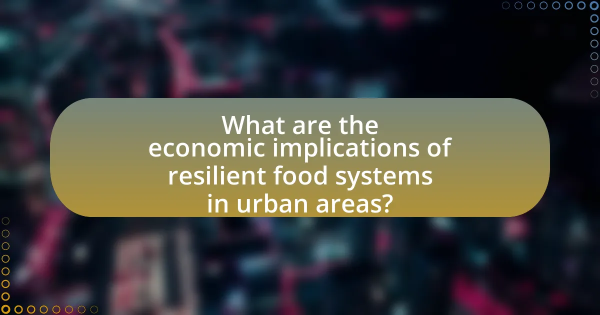 What are the economic implications of resilient food systems in urban areas?