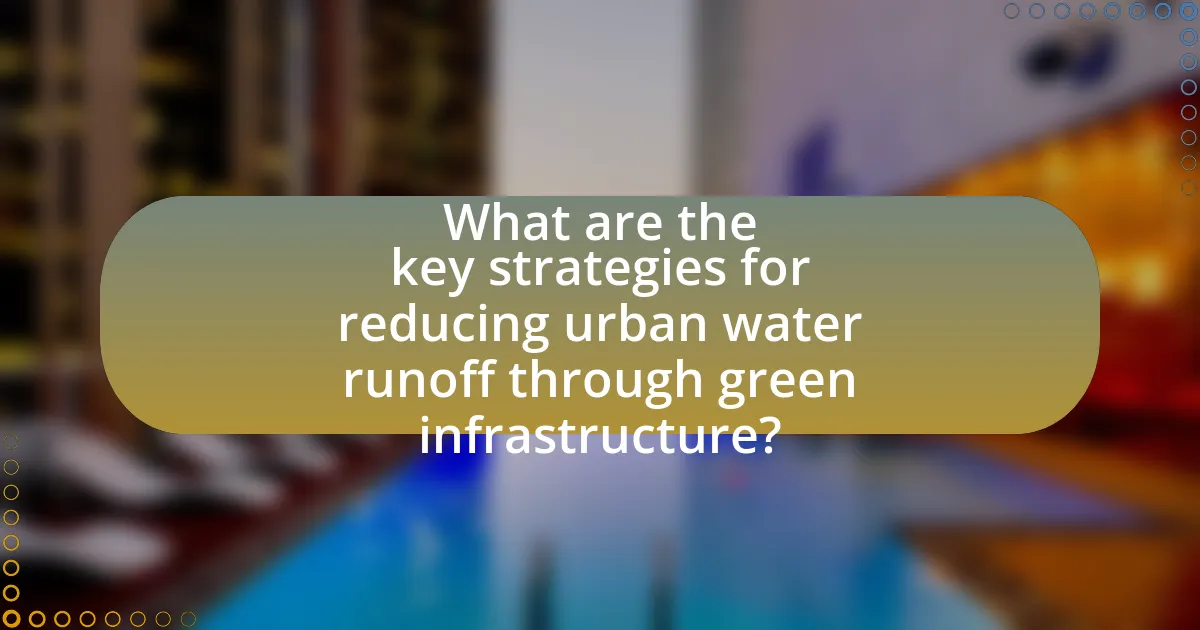 What are the key strategies for reducing urban water runoff through green infrastructure?