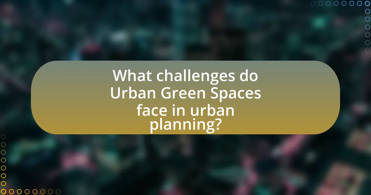 What challenges do Urban Green Spaces face in urban planning?