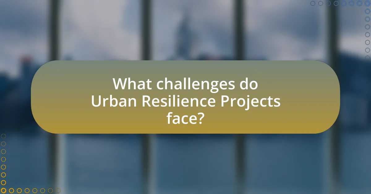 What challenges do Urban Resilience Projects face?