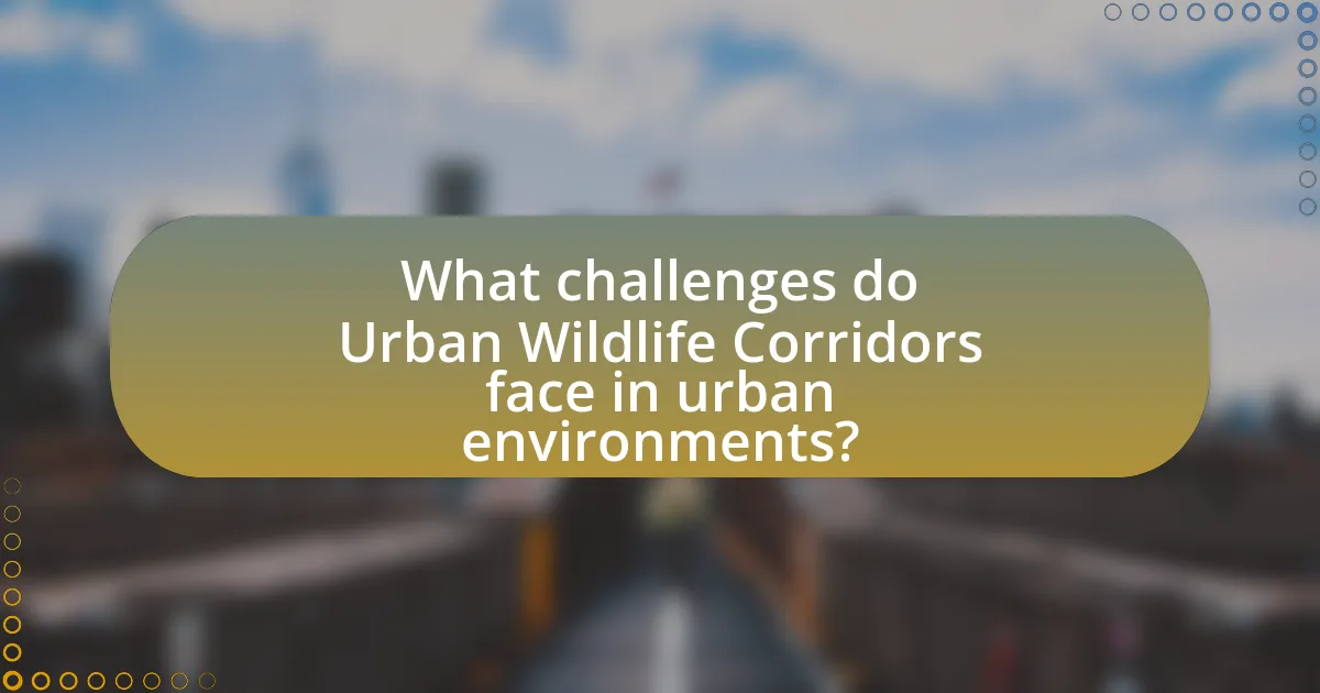 What challenges do Urban Wildlife Corridors face in urban environments?