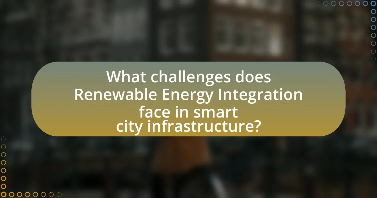 What challenges does Renewable Energy Integration face in smart city infrastructure?