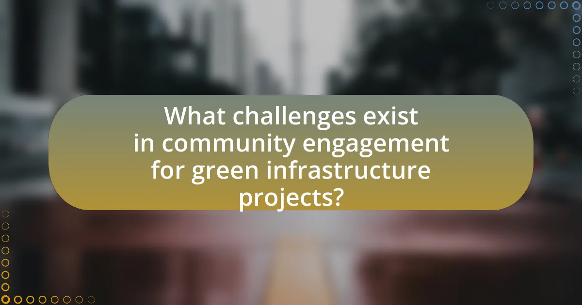 What challenges exist in community engagement for green infrastructure projects?