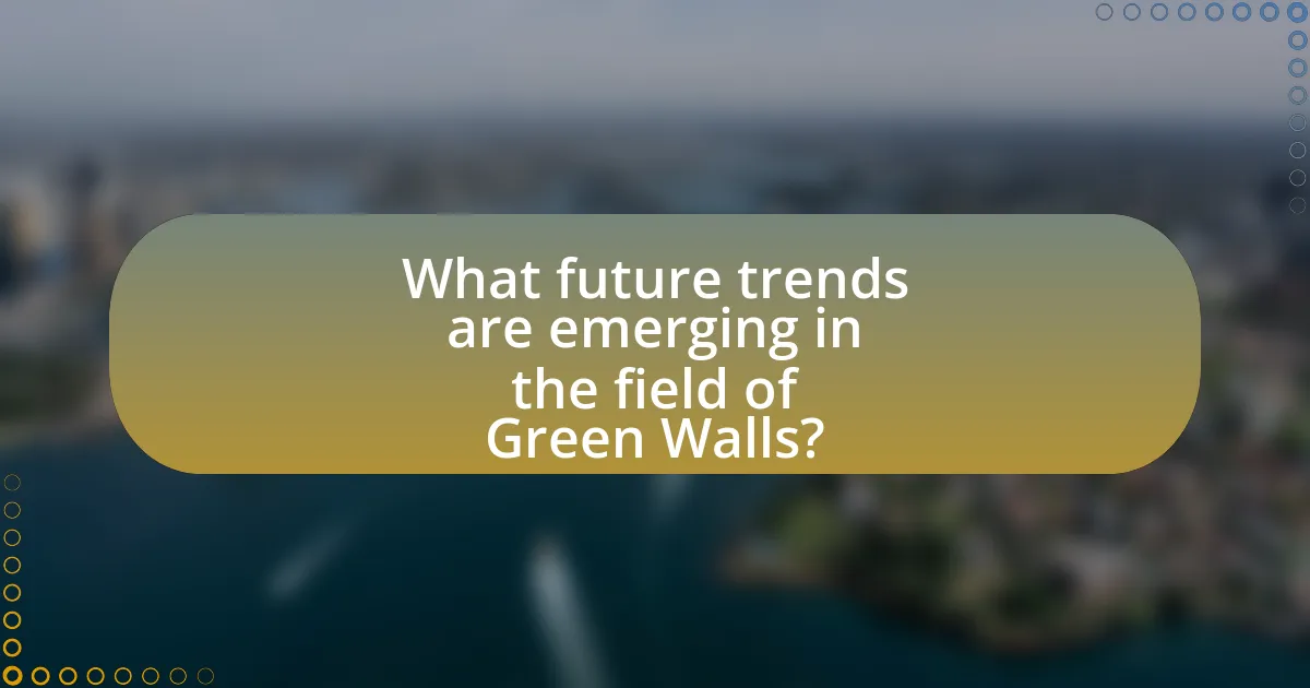 What future trends are emerging in the field of Green Walls?