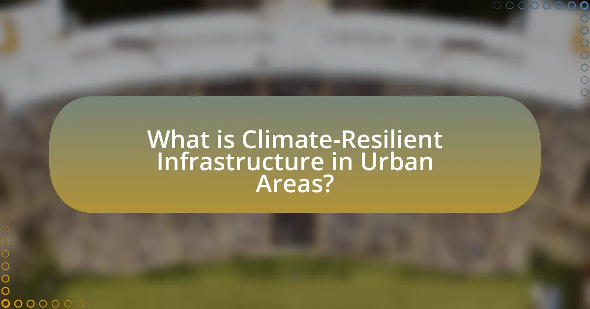 What is Climate-Resilient Infrastructure in Urban Areas?