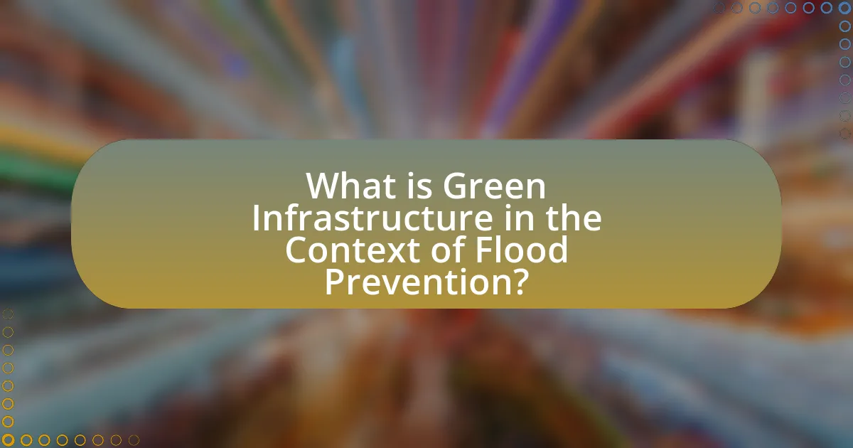 What is Green Infrastructure in the Context of Flood Prevention?