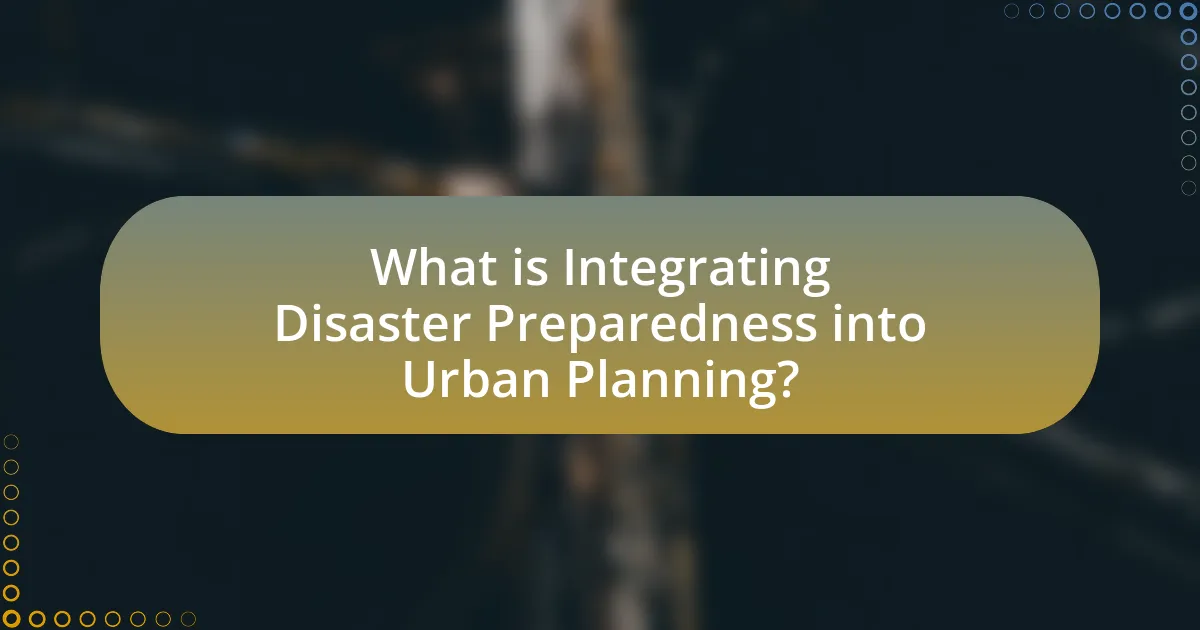 What is Integrating Disaster Preparedness into Urban Planning?