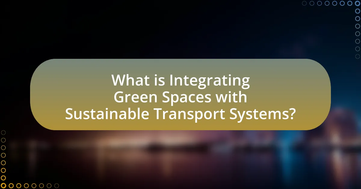 What is Integrating Green Spaces with Sustainable Transport Systems?