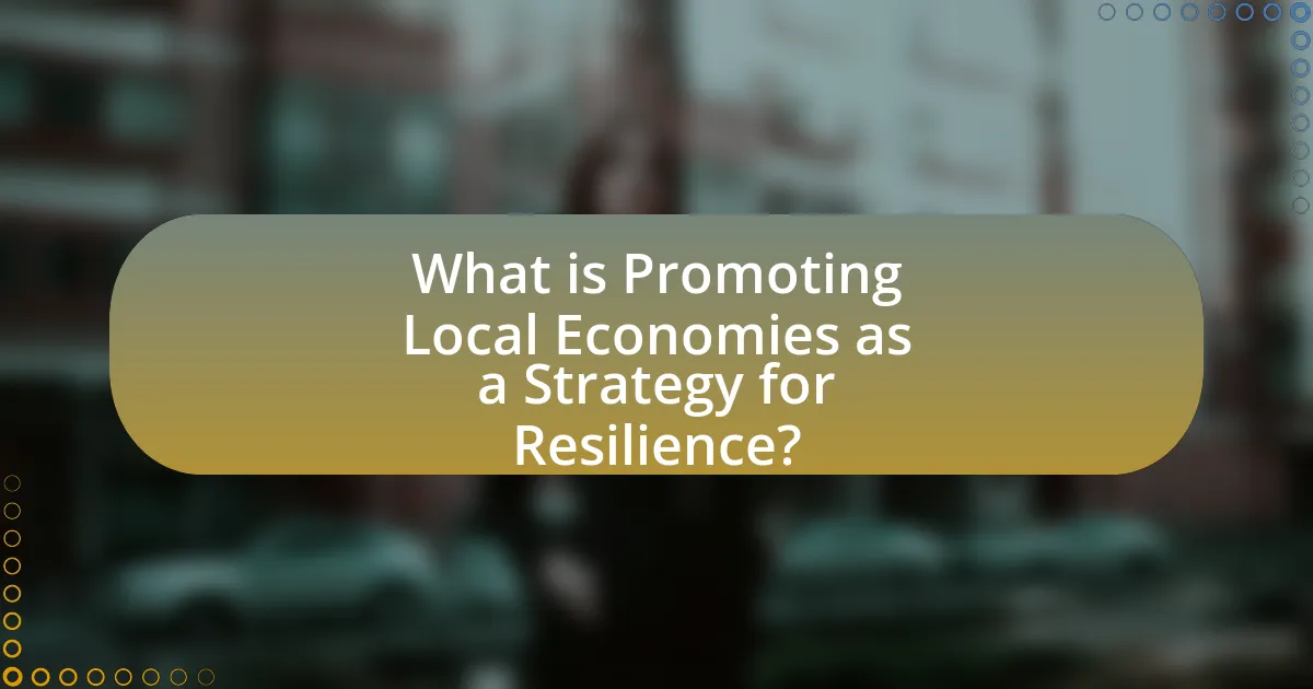 What is Promoting Local Economies as a Strategy for Resilience?