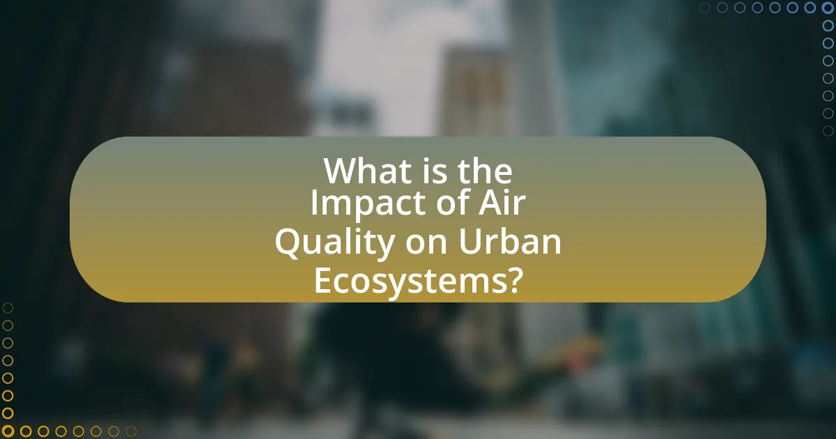 What is the Impact of Air Quality on Urban Ecosystems?
