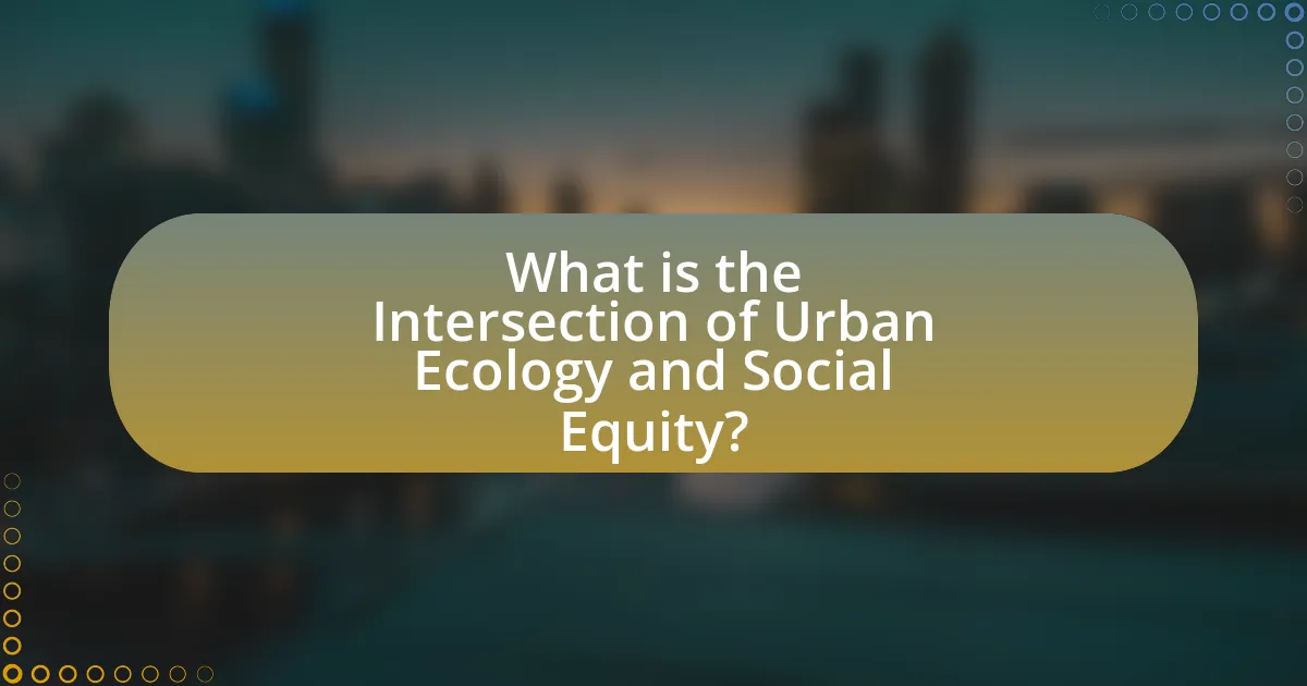What is the Intersection of Urban Ecology and Social Equity?