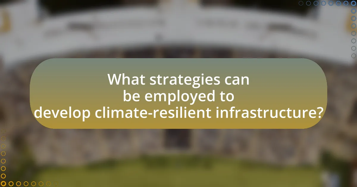 What strategies can be employed to develop climate-resilient infrastructure?
