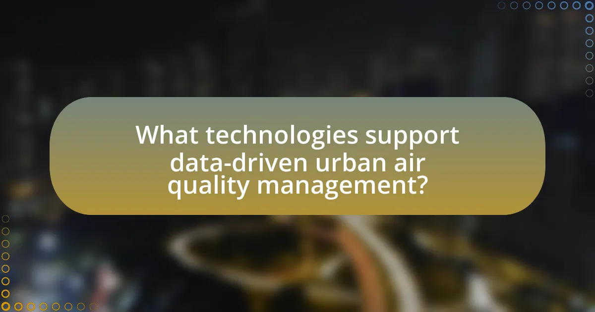 What technologies support data-driven urban air quality management?