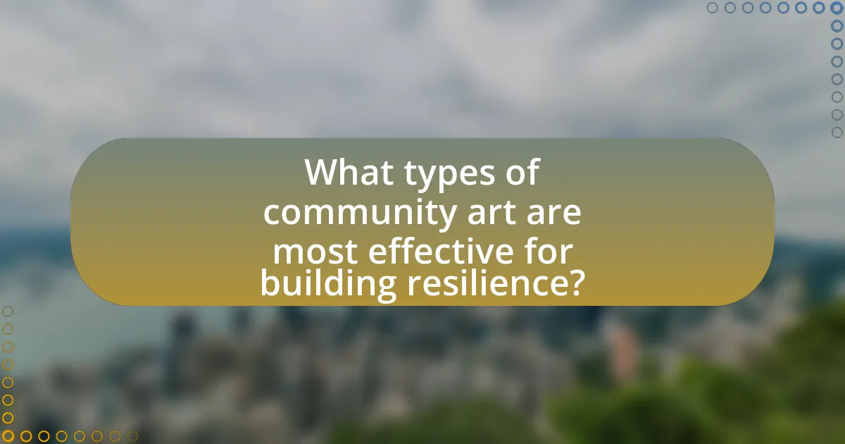 What types of community art are most effective for building resilience?